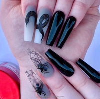 Vente en gros directe d'usine, ongles press-on en forme de ballerine, faits à la main, logo personnalisé