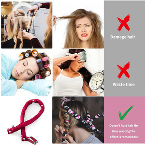 2025, superventas de fábrica, varilla rizadora sin calor, diadema Rosa mágica, rodillos de pelo sin calor para mujeres, pelo largo - Product Image 5