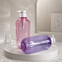 Flacon de lotion/shampooing rose en PET de luxe, grande capacité 750 ml, emballage cosmétique pour soins de la peau avec pompe à lotion 32/410