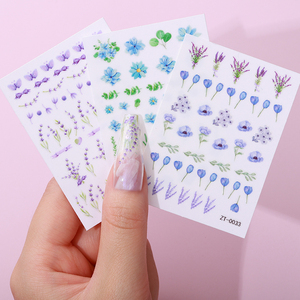 Pegatinas 2D para Uñas <span class=keywords><strong>con</strong></span> Diseño de <span class=keywords><strong>Flores</strong></span> de Lavanda <span class=keywords><strong>y</strong></span> <span class=keywords><strong>Mariposas</strong></span>, Material PET, Calcomanías para <span class=keywords><strong>Manicura</strong></span> DIY, Diseño de <span class=keywords><strong>Flores</strong></span> en Flor - Product Image 3