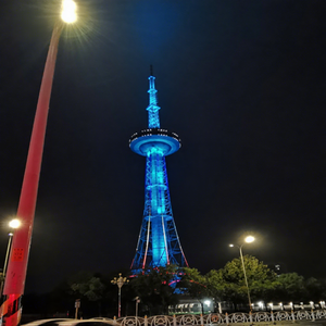 Lampadaire LED moderne en métal IP65 pour éclairage décoratif extérieur des places publiques et des rues urbaines avec télécommande et alimentation CA - Product Image 1