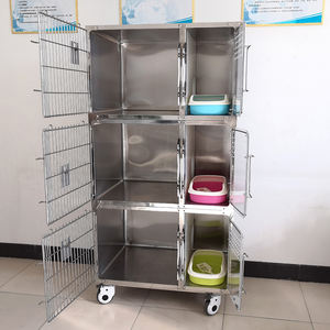 HF البيطرية قفص قطط 3 طبقة في الهواء الطلق أقفاص للقطط الفولاذ المقاوم للصدأ سلك الحيوانات الأليفة قفص قطط - Product Image 5