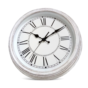 Vintage White French Style Round Retro Antique Shabby Chi Wall <b>Clock</b> - Product Image 2