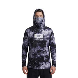 Sweat à capuche de pêche pour <span class=keywords><strong>homme</strong></span>, imprimé camouflage, couvrant tout le visage, avec <span class=keywords><strong>masque</strong></span> intégré, manches longues, léger, respirant, UPF 50, imperméable - Product Image 2
