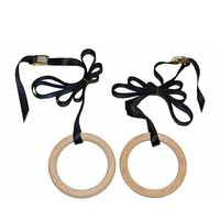 Anillas de Gimnasia Ajustables de Madera con Correas para Entrenamiento en Casa, Ejercicios de Peso Corporal y Fortalecimiento Muscular