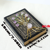 Carnet Magique en Cristal Naturel Motif Arbre de Vie Vie Simple Créativité Personnalisée Incrusté de Cristal Naturel
