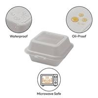 Boîte à gâteau en pulpe moulée compostable jetable avec fenêtre transparente carrée, biodégradable, pour tiramisu, mousse, crème, pâtisserie