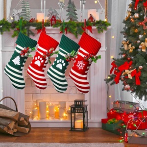 <span class=keywords><strong>Bas</strong></span> de Noël en tricot avec broderie de nom personnalisé avec logo personnalisé pour cadeau de Noël pour enfants - Product Image 2