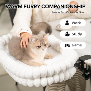 <b>Foldable</b> Cat <b>Desk</b> Bed Hammock for Small Large Cats Indoor Resting Nest Office <b>Desk</b> 90° Rotating Washable Pet Nest Bed Hammock - Product Image 4