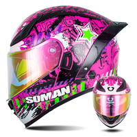 Casque moto vintage certifié DOT intégral rabattable double visière qualité supérieure unisex