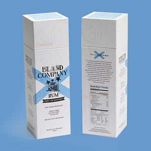 Boîte d'emballage de <span class=keywords><strong>rhum</strong></span> blanche et bleue avec impression personnalisée et logo personnalisé de luxe en surbrillance - Product Image 4
