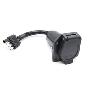 American Style Trailer <b>Plug</b> 4 To 7 Pin Connector Cable UA1701 12 V Black For <b>Replace</b> Repair - Product Image 1