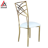 Chaise en bambou blanc doré XINMOLL, matériau durable pour hôtel moderne, salle à manger, fête, mariage, événement, banquet, bar, utilisation en extérieur