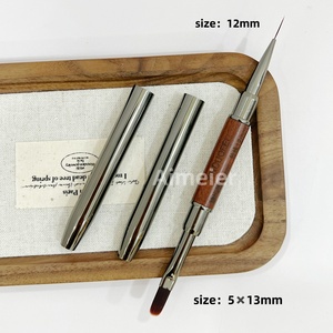 Professional Nail Salon High-quality Double-headed Nail <b>Brush</b> Metal Wooden Pole Only Do High-quality Brand Products - Product Image 6