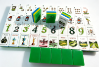 Ensemble de Mahjong Américain Exclusif et Limité, Premium, en Acrylique Sandwich 4 Couches, Jeu de Voyage Portable, Tuiles Uniques sur le Thème du Golf