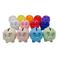 Tirelire personnalisée en paille de blé écologique avec logo, petite boîte à monnaie en plastique mignonne en forme de cochon, pot de rangement pour pièces de monnaie, idéale pour les cadeaux promotionnels et les enfants
