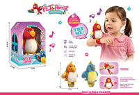 Jouet interactif en peluche perroquet parlant avec bracelet, répète la voix et les sons d'appels d'oiseaux, cadeau pour enfants