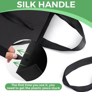 一般的な黒のギフトバッグハンドル付き大きな紙袋パーティーショッピングのためのバルク結婚式の誕生日 - Product Image 3