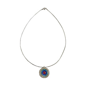 Collar con colgante de flor esmaltada de plata de ley S925, diseño redondo para mujer, accesorio fino para uso diario - Product Image 5
