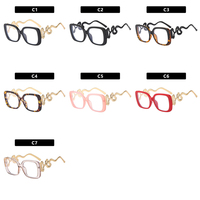 Lunettes à la mode mode pour femmes bleu lumière alliage or vipère temples surdimensionné Qingqing