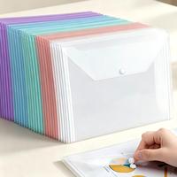 Pochette transparente A4 à fermeture à pression, grande capacité, dossier de rangement, pochette étanche pour documents d'étudiant, usage bureautique