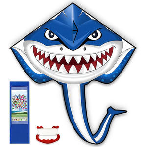 Cometa de Dibujos Animados de Animales, Tiburón, de Poliéster, Colorida, para Actividades al Aire Libre, Venta Directa de Fábrica, Personalizada, para Niños - Product Image 1