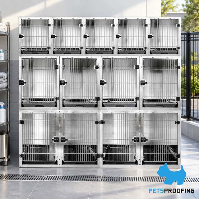 Multifunction Stackable Metal Stainless Steel Modular Vet Dog Injection Crate Panel Kennel Cage Bank Pet Cages & Houses for Dogs