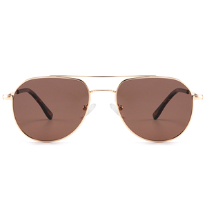 Custom Logo Metal Frame Oval Sunglasses Full Rim Gradient Lenses UV400 Unisex Pilot Style for Sun Protection - Product Image 6