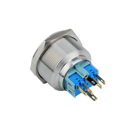 Tombol Tekan Anti Air 28mm Self Reset IP67 Kepala Datar Anti Vandal Switch Logam Dengan Lampu LED untuk Pengontrol Industri