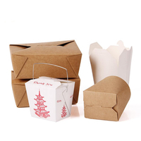 Boîte d'emballage alimentaire jetable personnalisée en kraft, formes variées, pour riz, frites, nuggets de poulet, à emporter, déjeuner, salade, collation