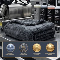 Serviette de séchage automobile en microfibre à boucles doubles torsadées, super absorbante 1200 GSM, séchage rapide, pour detailing professionnel