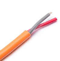 Câble ignifuge Cr1 C1, cuivre nu massif, orange, 2 conducteurs, 2x1,5, câble d'alarme incendie pour système de lutte contre l'incendie