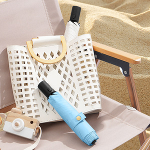 ร่มอัตโนมัติ Ultralight น้ำหนัก 205 กรัม โครงอัลลอย เปิดอัตโนมัติด้วยปุ่ม พกพาสะดวก ใช้ได้ทั้งกันแดดและกันฝน เหมาะสำหรับการเดินทาง - Product Image 1