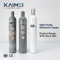 Cilindro de Gas ISO9809 Estándar DOT de 47L WF6 NF3 BCl3 para Llenado de Hexafluoruro de Tungsteno y Tricloruro de Boro de Grado Electrónico