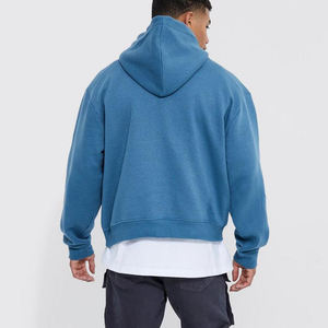 Haute qualité français éponge surdimensionné 100% coton à capuche unisexe sweat à capuche court hommes en détresse broderie sweats à capuche personnalisés pour homme - Product Image 6