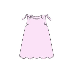 Vestido sin mangas para niñas, personalizado, informal, con estampado de lazos, transpirable, de algodón y elastano, con borde festoneado, para primavera y otoño, ropa al por mayor - Product Image 3