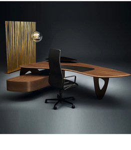Taller de oficina de madera maciza moderno contemporáneo Escritorio de computadora Exquisito hecho a mano por CEO Muebles de oficina de madera únicos - Product Image 6