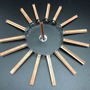 Bougies en cire de soja naturelle de 13 mm de largeur, sans fumée, sans flamme, écologiques, avec mèche en bois croisée et support métallique, style européen, en pot - Product Image 6