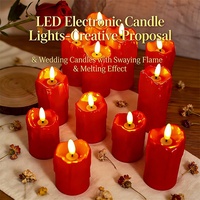 Bougie LED sans flamme créative en plastique, Noël, Halloween, Diwali, anniversaire, mariage, fête, bougies rondes en forme de pilier, décoration de la maison