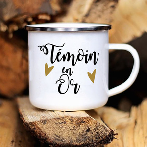 Tazze Smaltate Stampate Super Wintess per Addio al Nubilato, Tazza da Caffè/Vino, Tazza per Testimoni dello <span class=keywords><strong>Sposo</strong></span>, <span class=keywords><strong>Regalo</strong></span> di Fidanzamento/Matrimonio per Testimoni - Product Image 3
