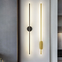 Lámpara de Pared LED Moderna Minimalista, Estilo Nórdico, Cuerpo de Hierro Largo, para Dormitorio, Sala de Estar, Fondo de TV