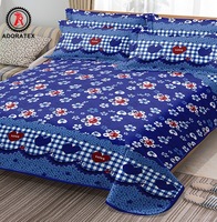 Drap de lit en tissu épais polyester éthiopien simple et élégant fantaisie bleu profond