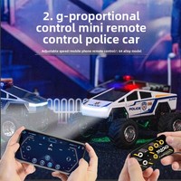 Modèle de voiture de police électrique en métal moulé sous pression 1:64, mini véhicule de patrouille pour enfants, collection de présentation de bureau, cadeau, vente en gros