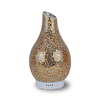 Diffuseur d'huiles essentielles électrique à ultrasons en verre craquelé, capacité 100 ml, lumières LED colorées, humidificateur pour hôtel et maison