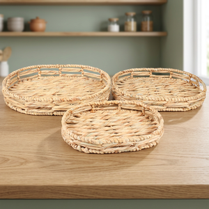 Best New Collection Glovimex Handwoven Water Hyacinth Fruit <b>Candle</b> <b>Trays</b> Rustic Design Sustainable Storage <b>Trays</b> Customized - Product Image 4