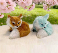 Peluche renard réaliste, adorable renard bleu, jouet animal de la forêt, petite taille, vente en gros