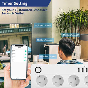 {Manufacturer}Tuya Phone App Remote Control Smart Life Usb Smart Extension EU <b>Socket</b> Wifi Power Strip - Product Image 5
