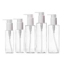 Flacon pompe cylindrique transparent en PET de 100 ml, en stock, distributeur de lotion portable pour voyage, vide