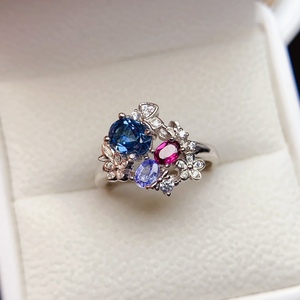 Nhẫn đá Topaz xanh tự nhiên bạc 925 mạ vàng 14K bán buôn trang sức cưới dự tiệc nữ số lượng lớn chứng nhận IGI - Product Image 5