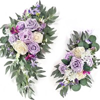 Décoration extérieure de mariage transfrontalière : Arche de bienvenue en soie artificielle avec pivoines et roses, pour accrocher à la porte